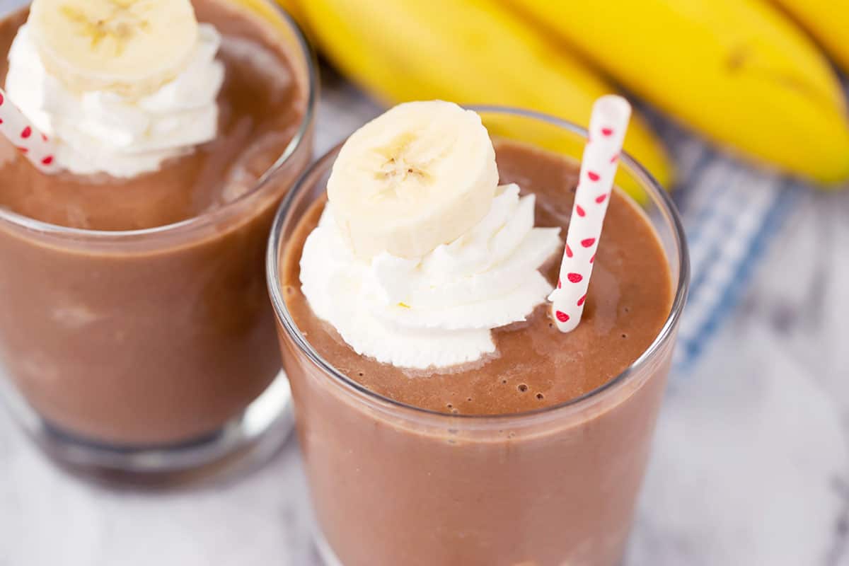 healthy and delicious chocolate banana smoothie