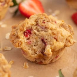 bakery style strawberry muffin