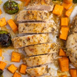 sheet pan honey garlic chicken and vegetables