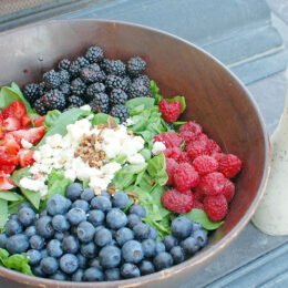 creamy poppy seed dressing with berry salad