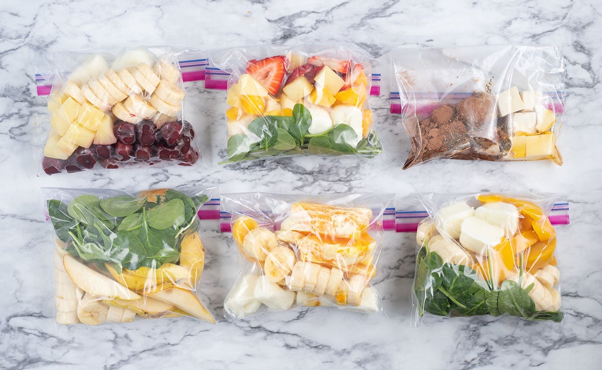 Just add water or milk to these make ahead freezer smoothie packs!