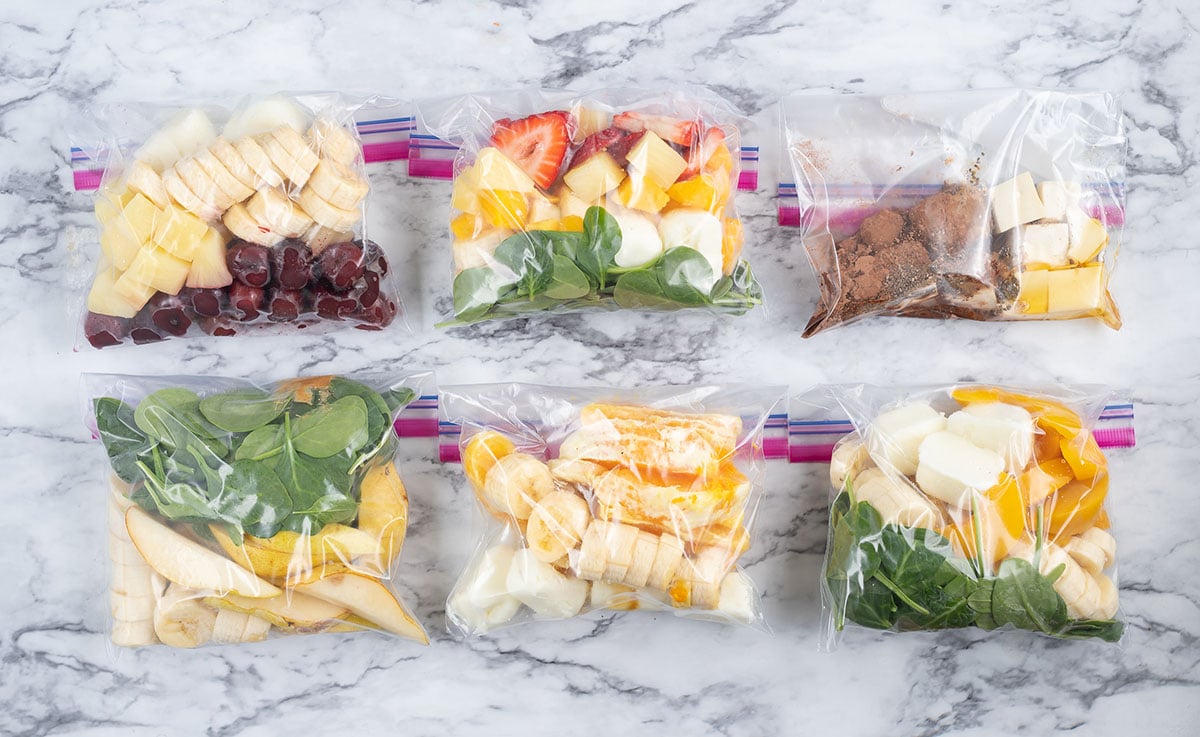 Just add water or milk to these make ahead freezer smoothie packs! Just add water or milk to these make ahead freezer smoothie packs!