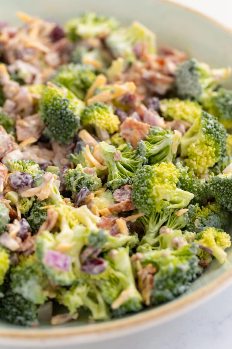 Broccoli Salad with Spicy No Mayo Dressing