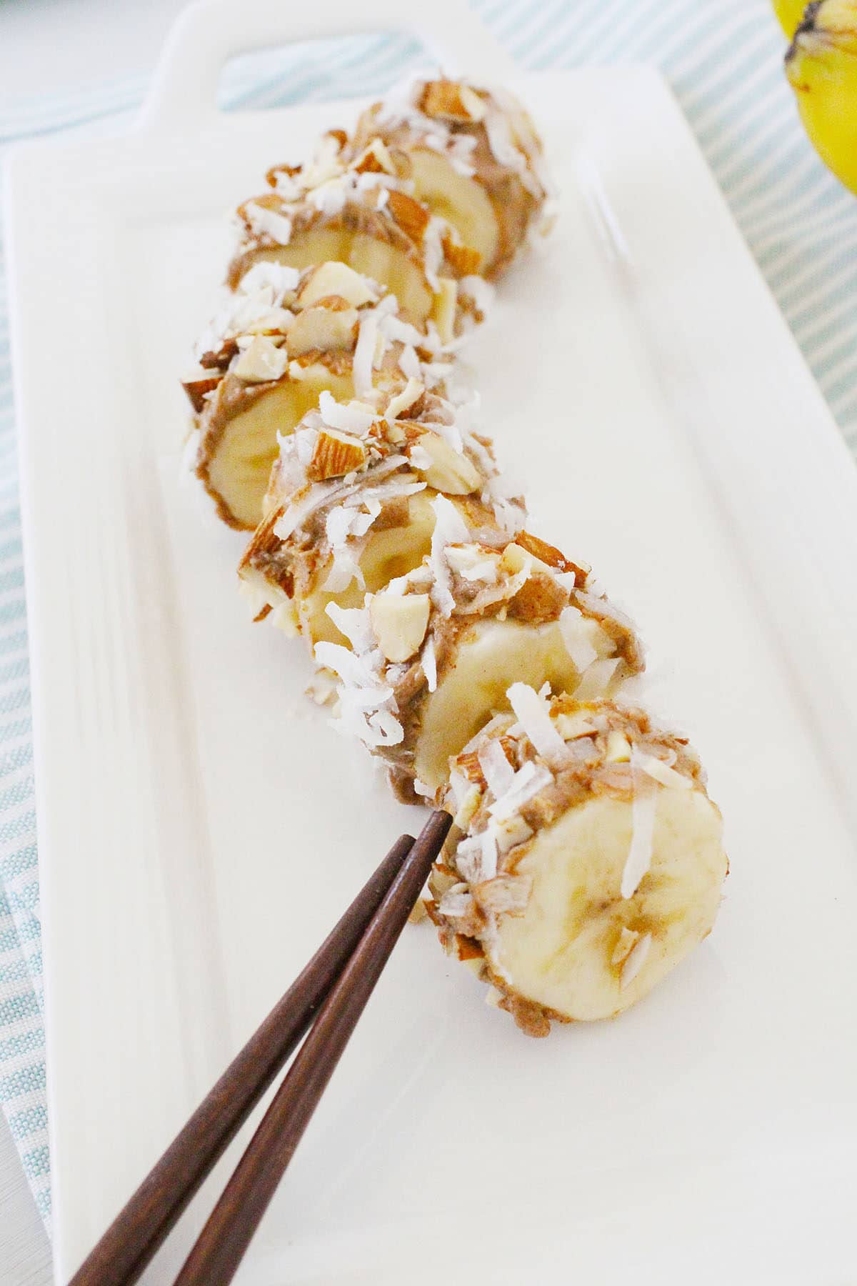 banana sushi with nut butter