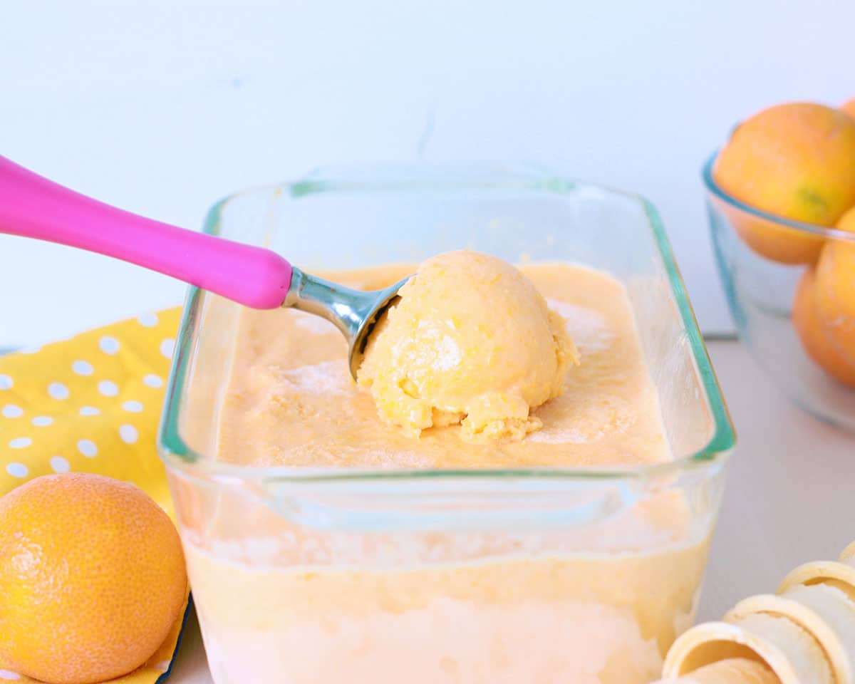 creamy homemade orange creamsicle ice cream