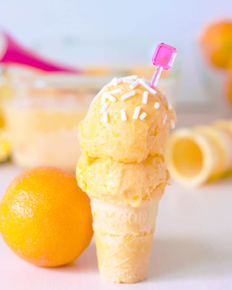 Orange Creamsicle Ice Cream Made with Real Oranges!