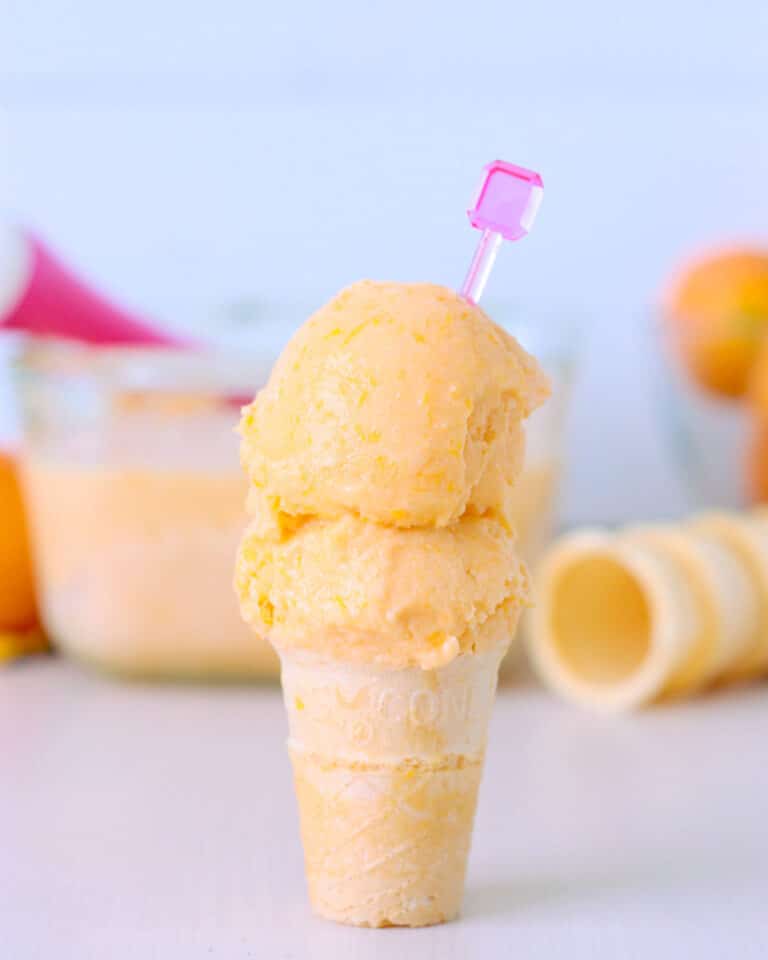 Orange Creamsicle Ice Cream Made with Real Oranges!