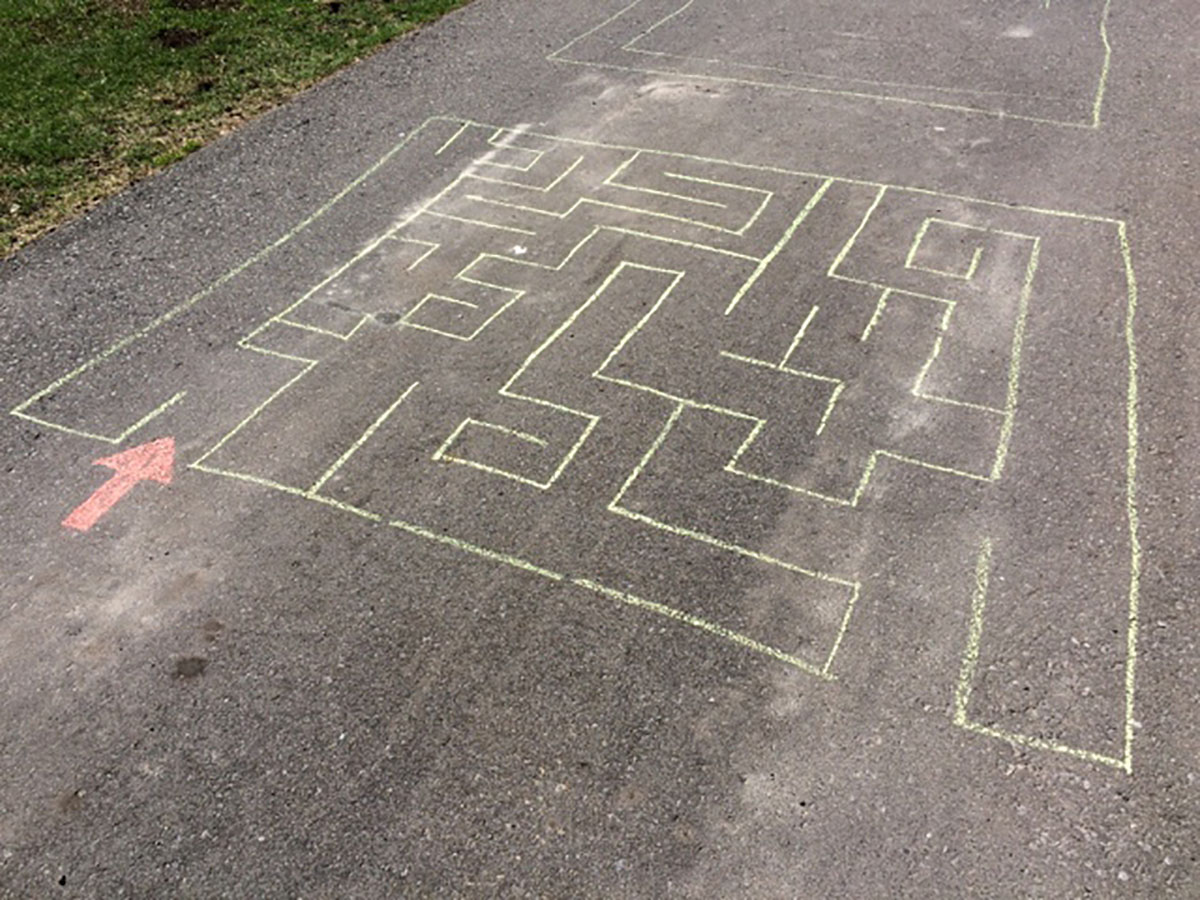 sidewalk chalk maze