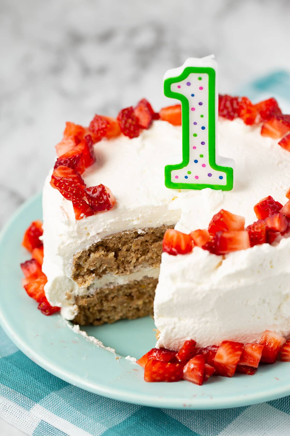 First Birthday Smash Cake with Yogurt Frosting