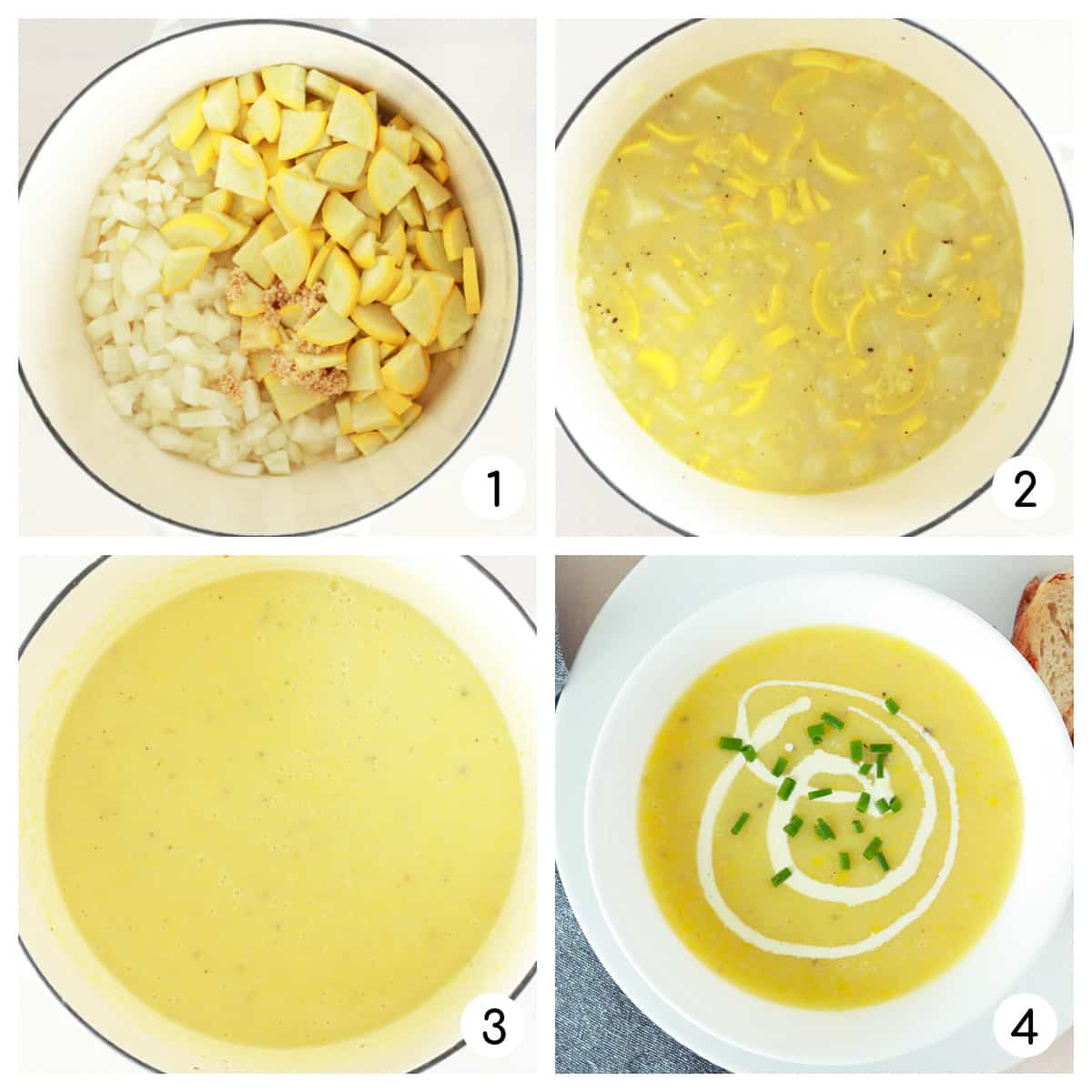 steps to make yellow squash soup