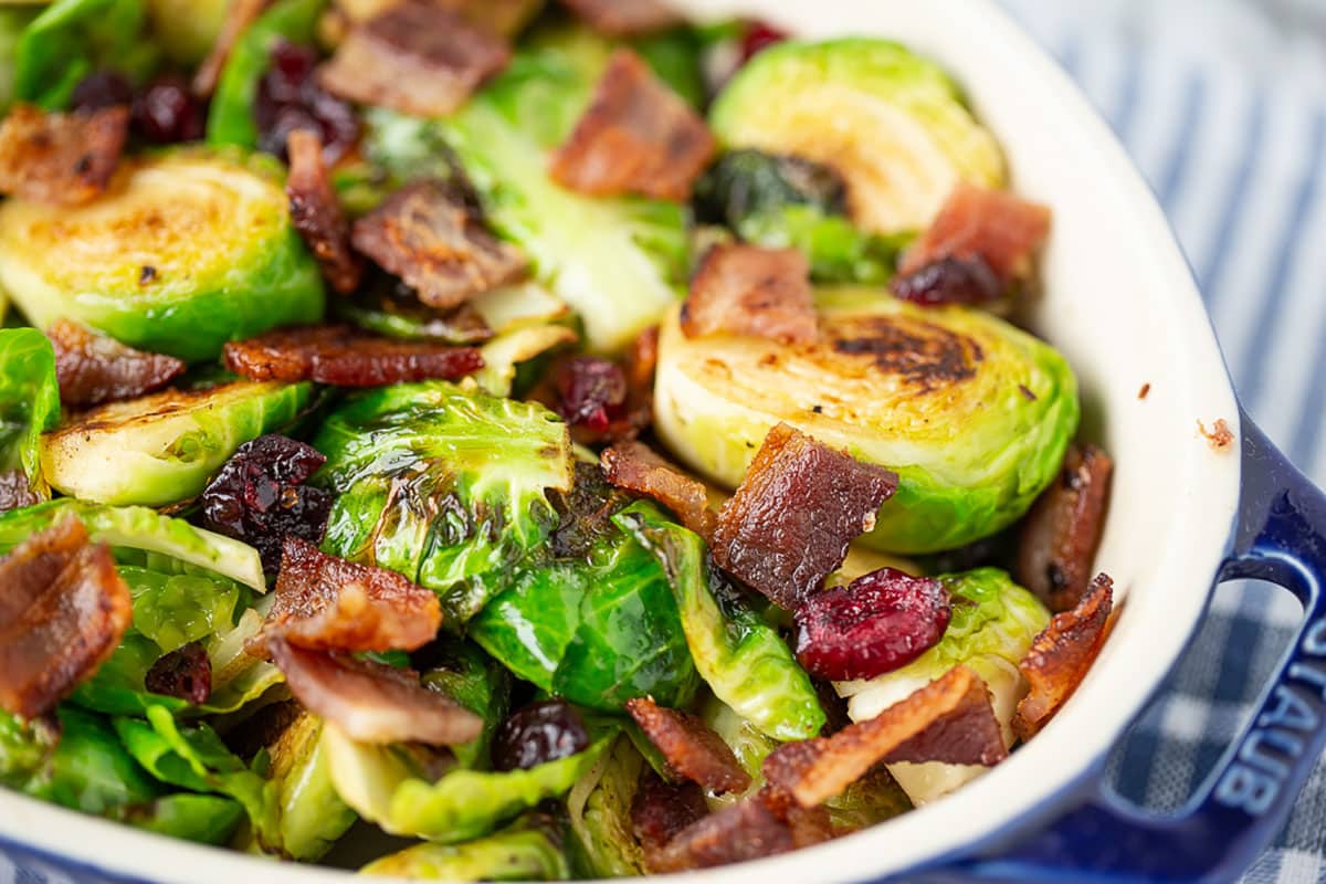 bacon brussels sprouts with cranberries