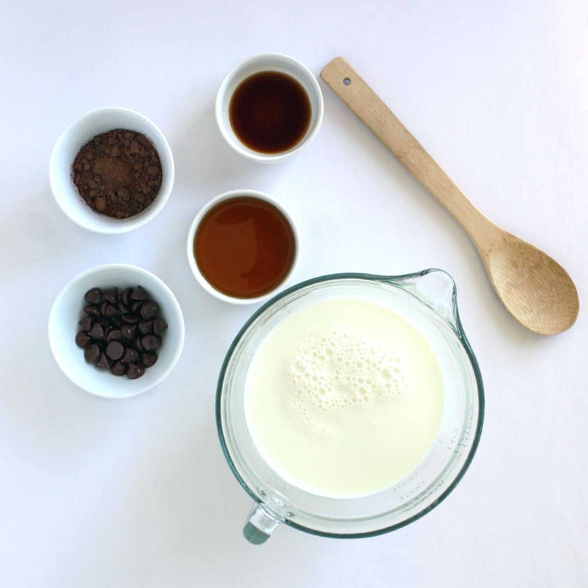 the ingredients for homemade hot chocolate