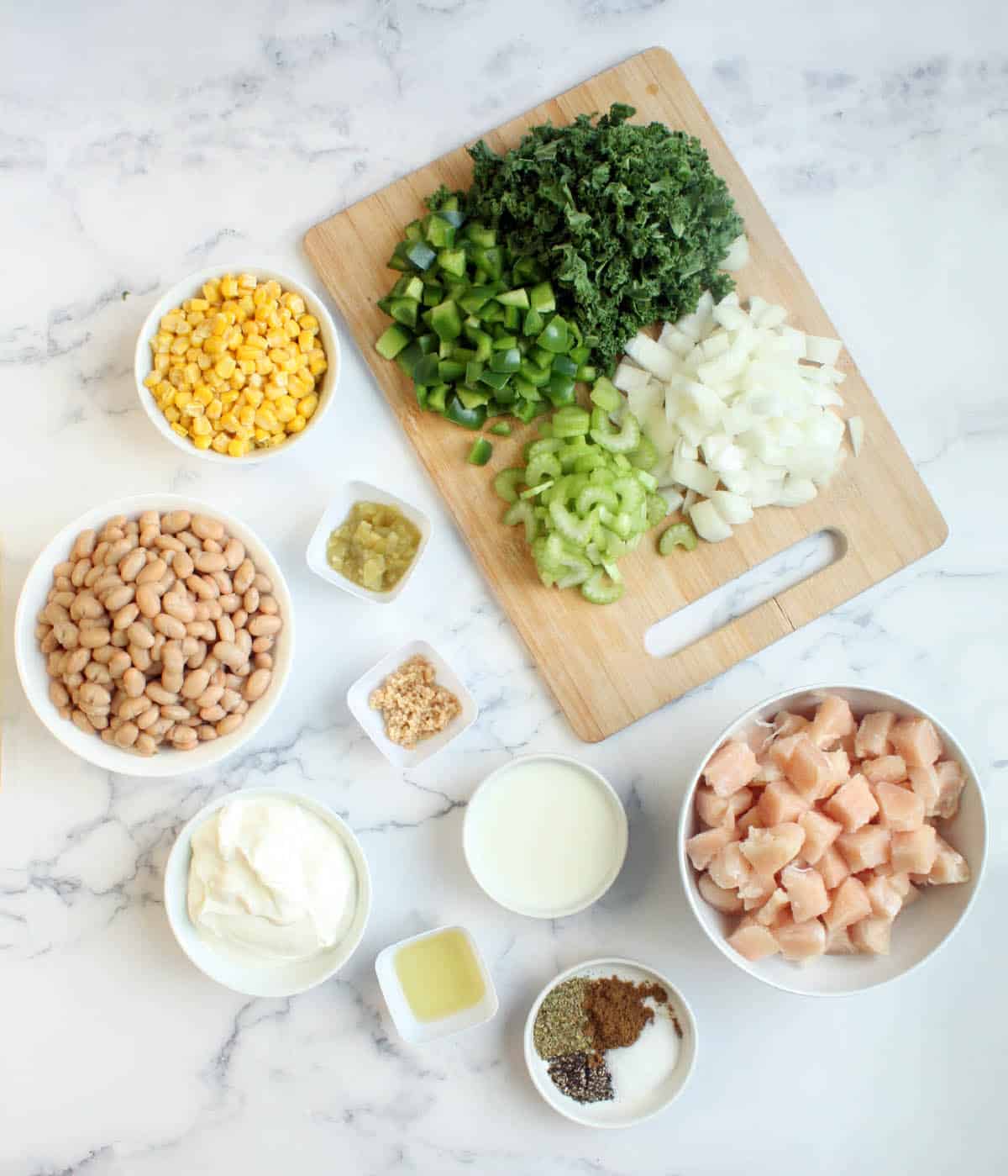 ingredients for white bean chicken chili