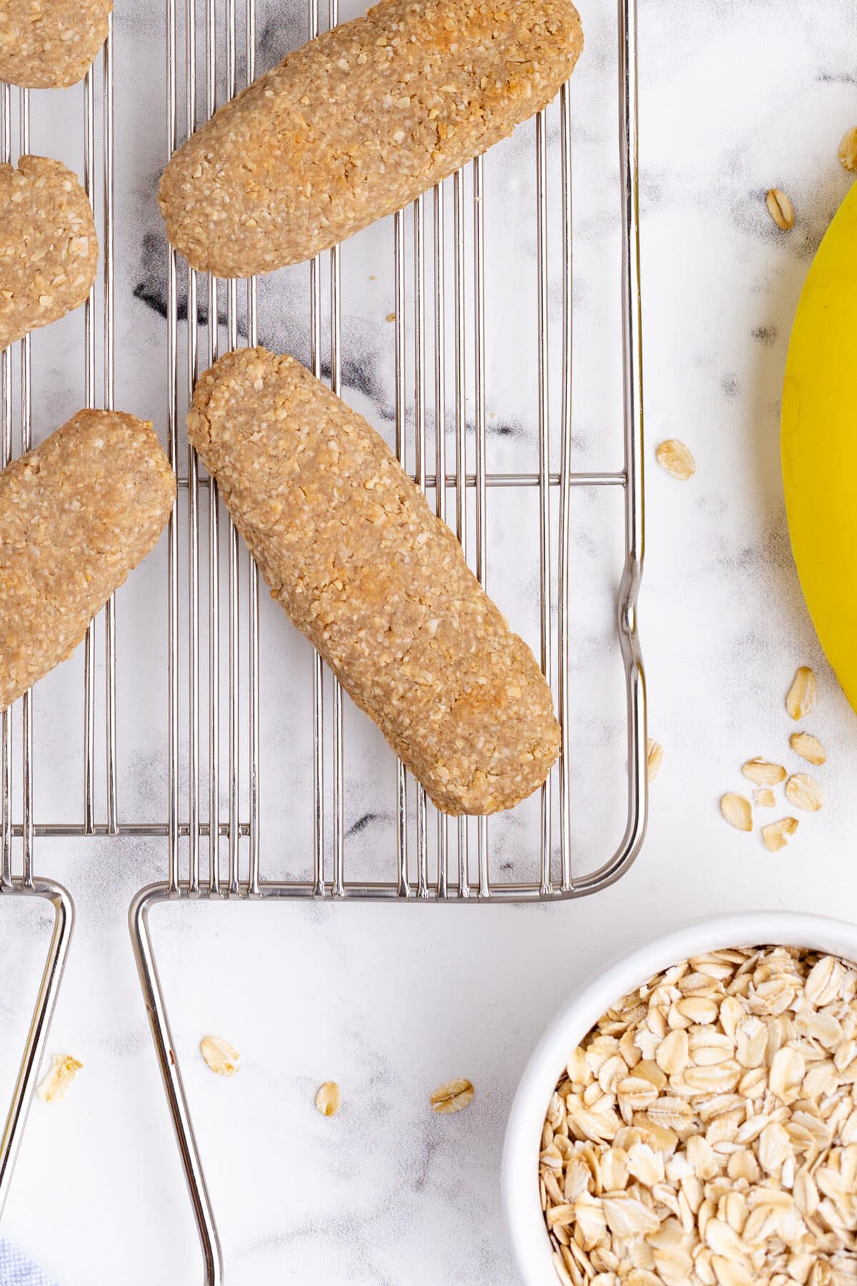 homemade teething biscuits on a cooling rack