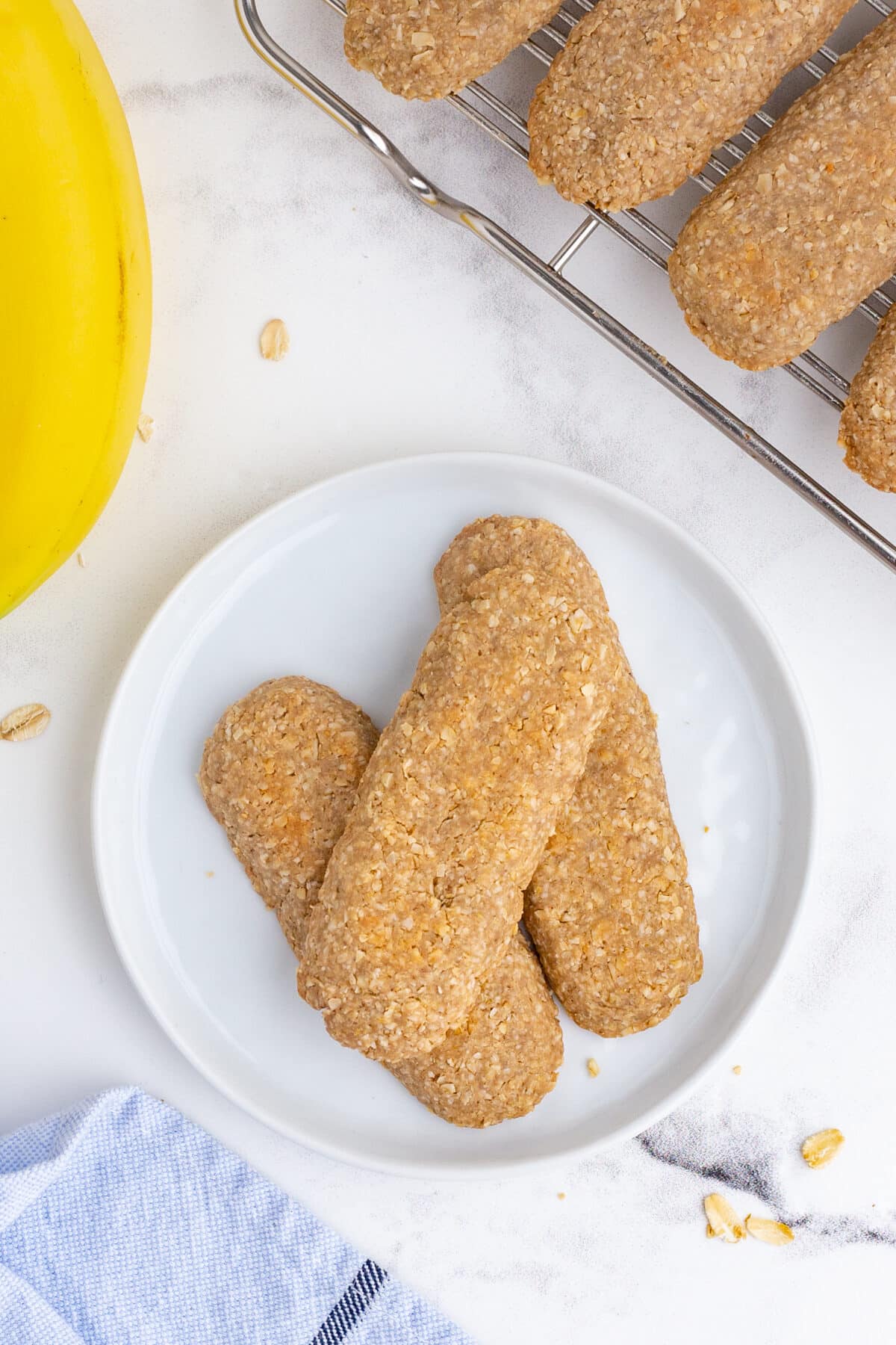 a plate of homemade teething biscuits