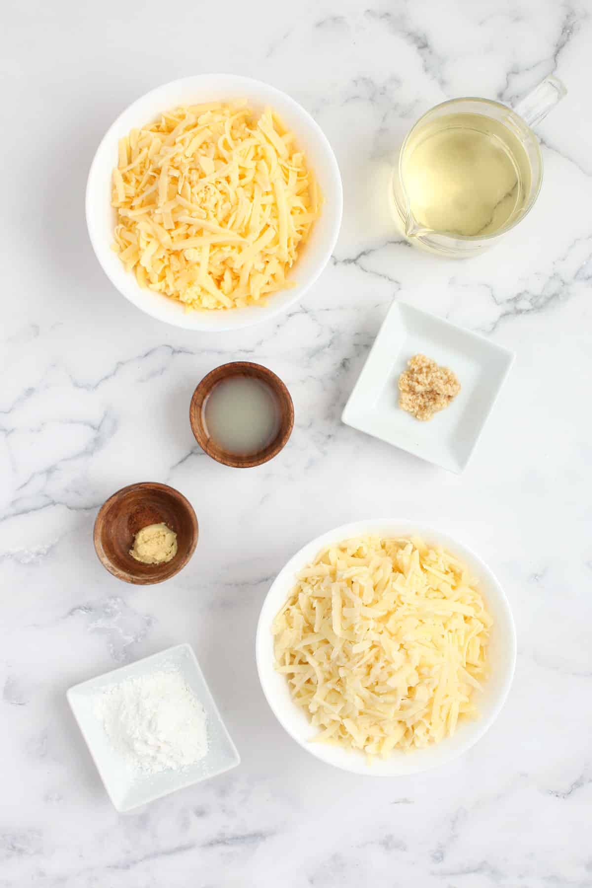 ingredients for cheese fondue