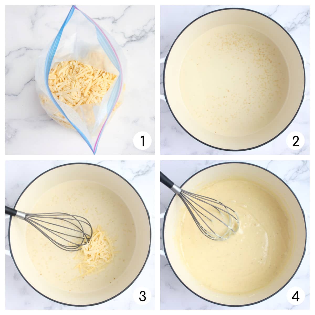 Process recordings for the preparation of cheese fondue