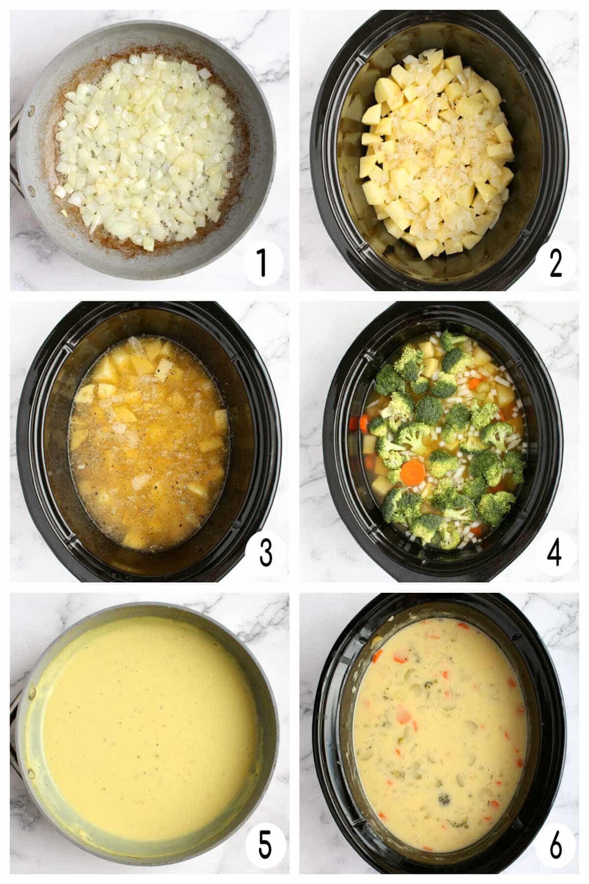 Easy Crockpot Vegetable Soup 1 process shots for how to make crockpot vegetable soup
