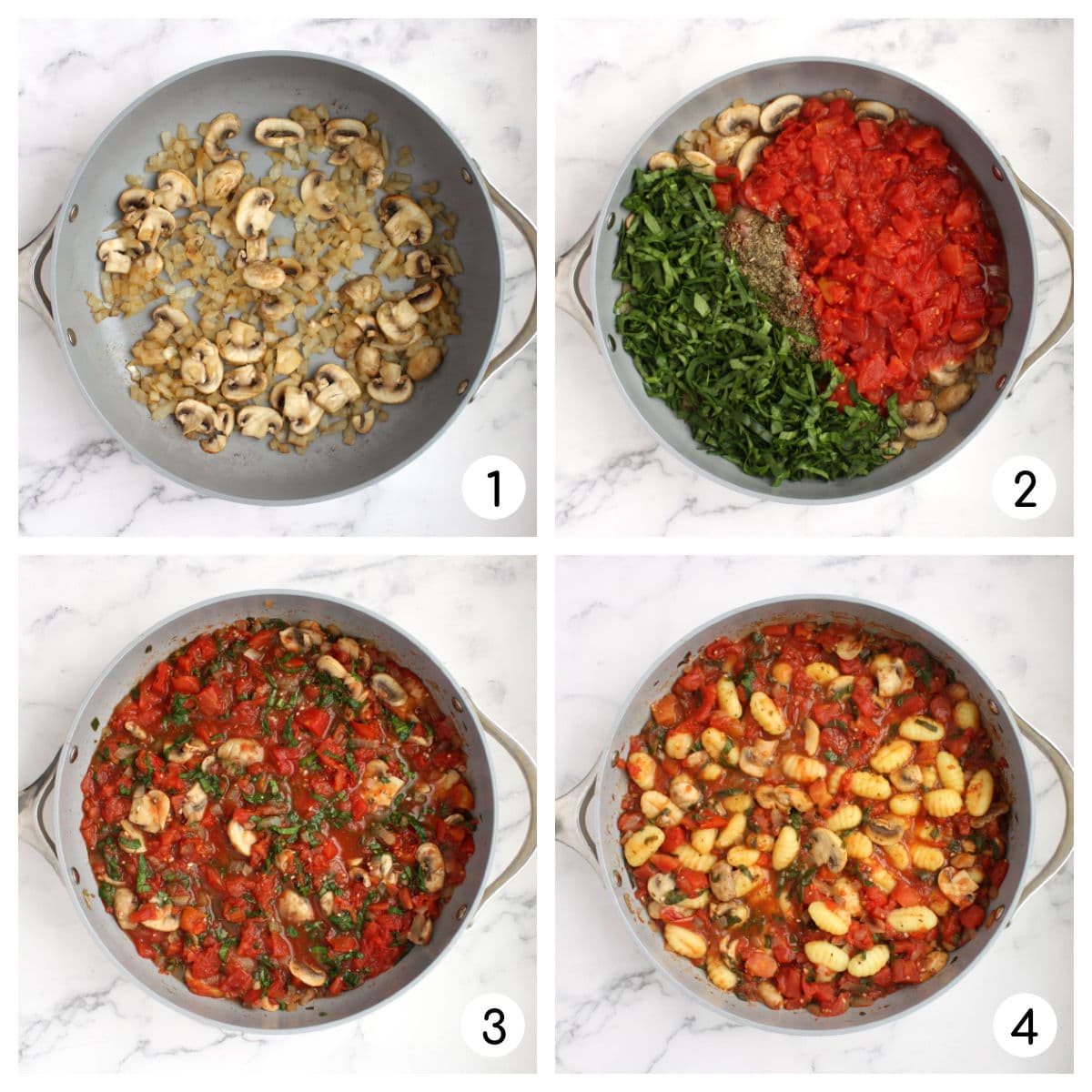 Process shots for easy gnocchi