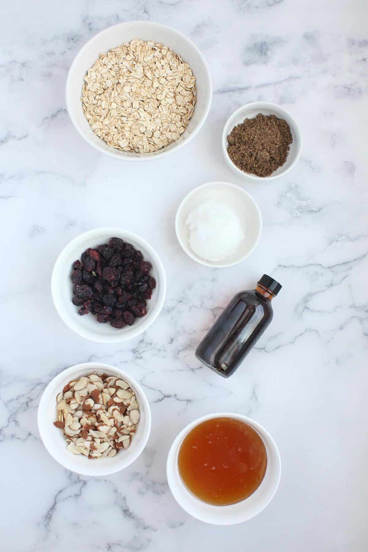ingredients for chewy oat bars