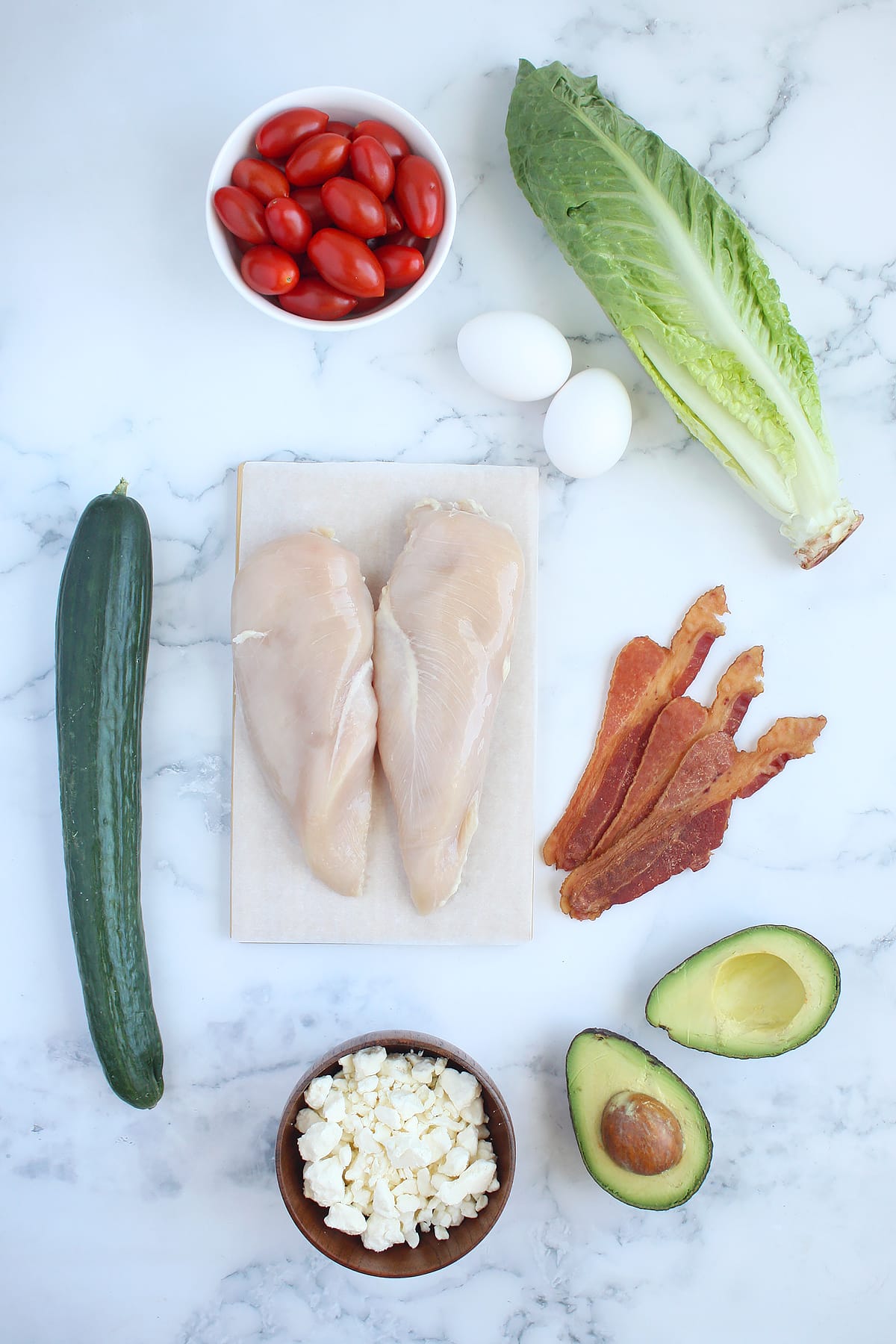 Ingredients you need to make cobb salad.