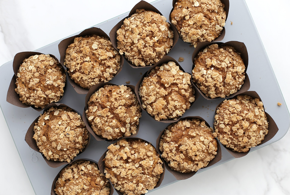 Pumpkin Streusel Oat Muffins