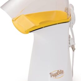 Yellow and white hot air popcorn popcorn