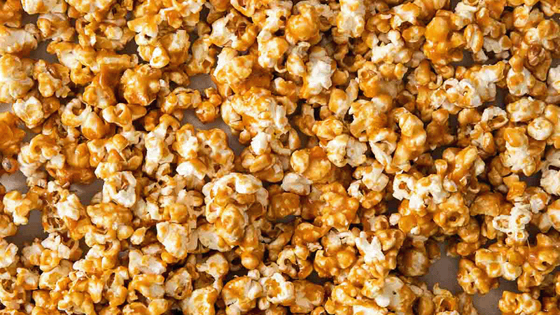 caramel-corn Sheet of golden crispy caramel corn