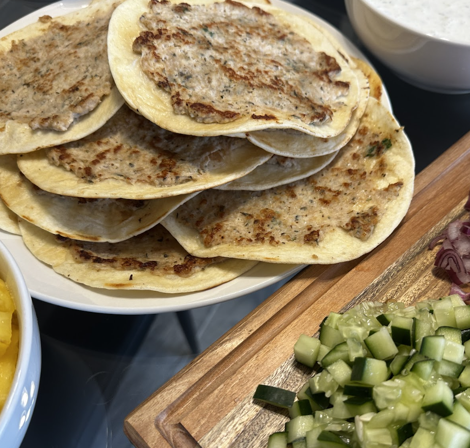 Smashed Chicken Gyro Tacos