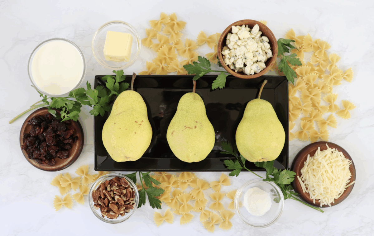 ingredients needed to make chicken and pear pasta