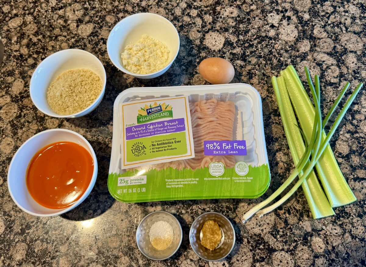 ingredients needed to make buffalo chicken meatballs
