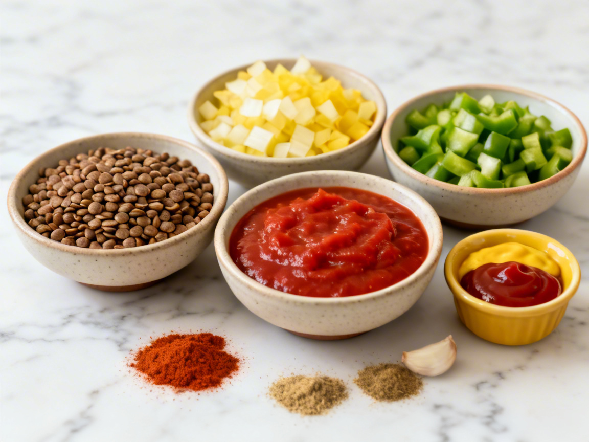 ingredients needed to make lentil sloppy joes