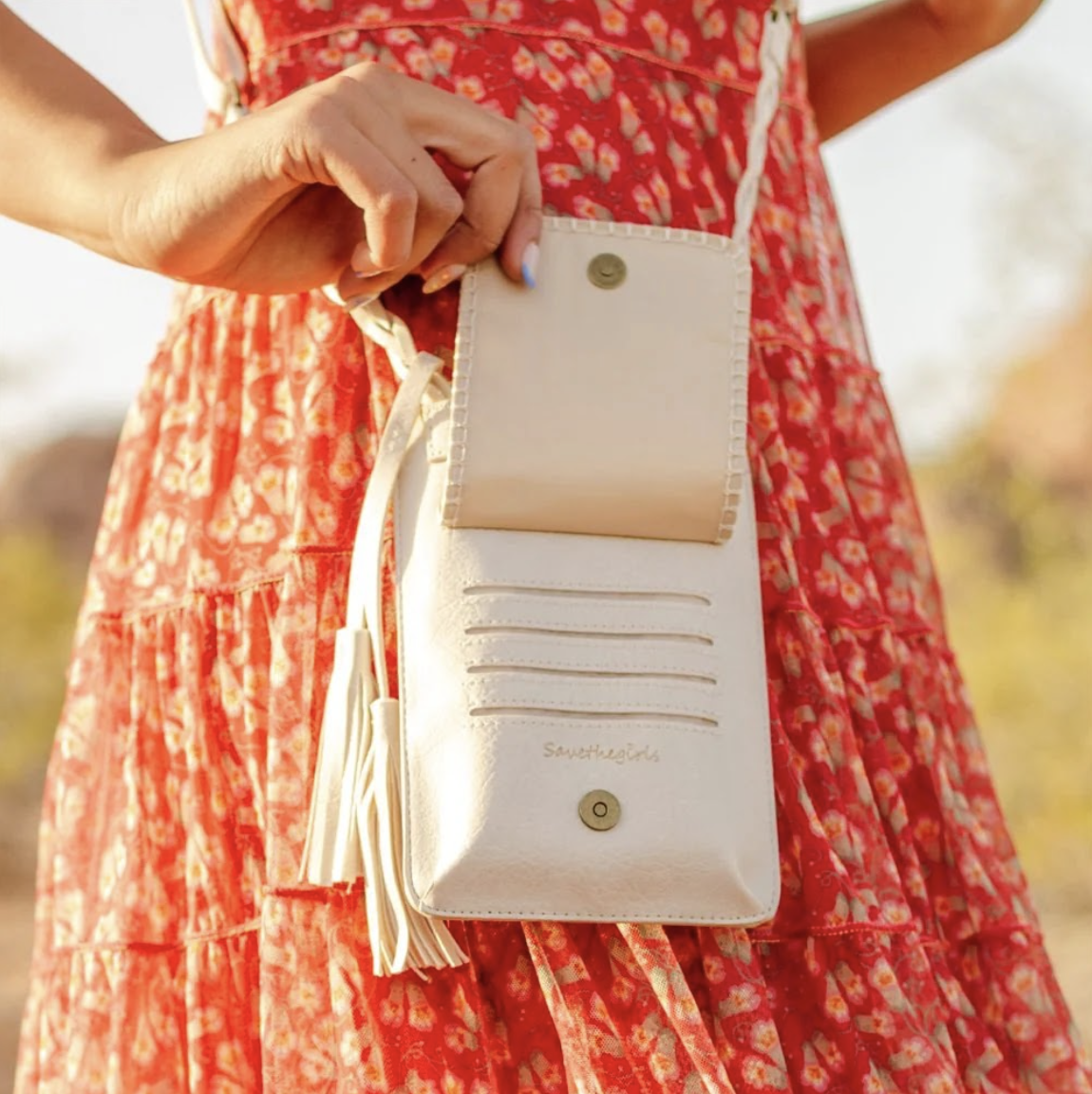 save the girls touch screen purse 