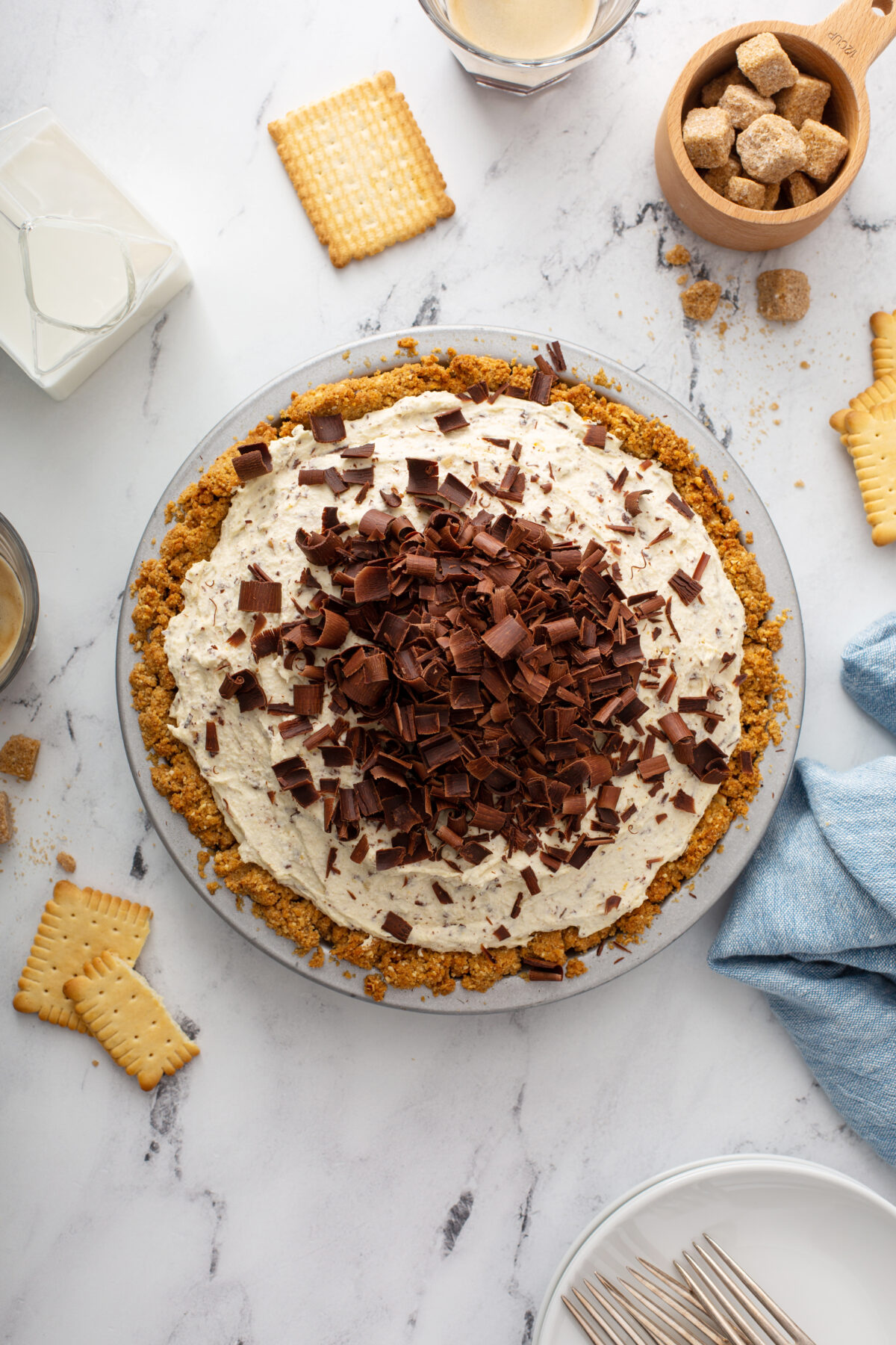 toffee ice cream pie with biscoff cooke crust