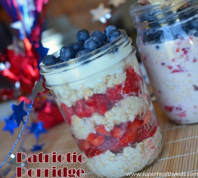 Overnight Patriotic Porridge Recipe Overnight Patriotic Porridge Recipe. Get this in the fridge tonight, for a festive breakfast tomorrow!