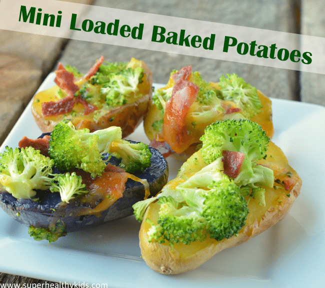 Kids Mini Loaded Baked Potatoes. These make a great side or a main dish!