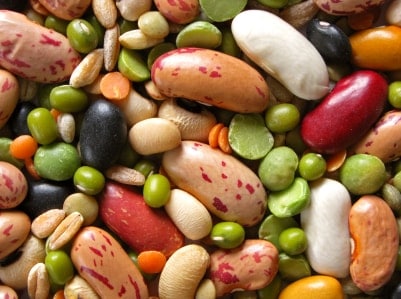 high fiber mixture of colorful beans