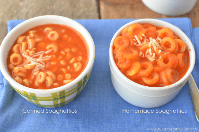 Homemade Spaghettios Recipe - With Extra Veggies. Real veggies in our version of homemade spaghettios!