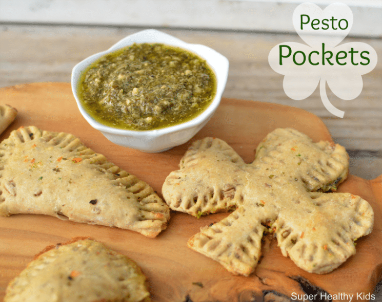 Pesto Pockets- 20 Minute Dinner Idea. I love any reason to eat pesto!