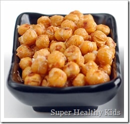 Crunchy Roasted Chickpeas 15 Healthy After School Snacks. I love this list! My kids love them.