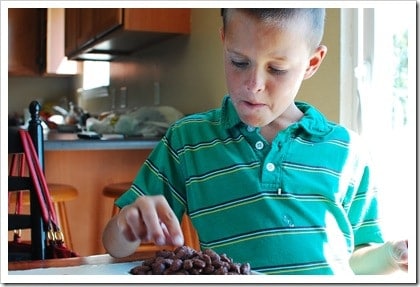 Kids can't seem to stop eating these yummy chocolate covered almonds!