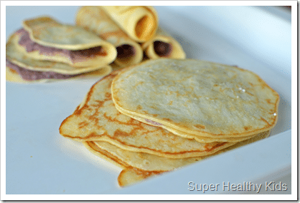 Peanut Butter and Jelly Crepes Recipe. A fun and different lunch idea!