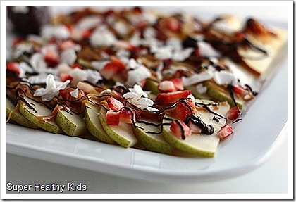 Fruit Nachos. A Sweet and Healthy Treat Fruit Nachos. A Sweet and Healthy Treat. Freshly shaved coconut makes these apple nachos even better!