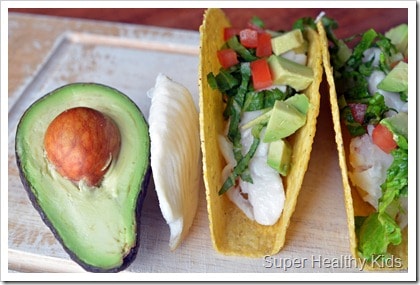 Fish and Avocado Tacos. These heart-healthy tacos are packed with nutrients and will be a new family favorite!