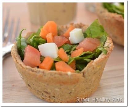 bread bowl with salad for kids