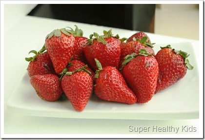 Strawberry cream.  All fruit, no added sugar.  A perfect way to use strawberries that are on their way out!  www.superhealthykids.com