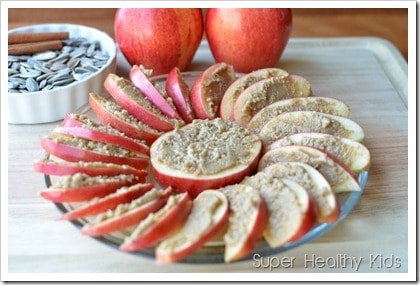 apples and sunbutter platter