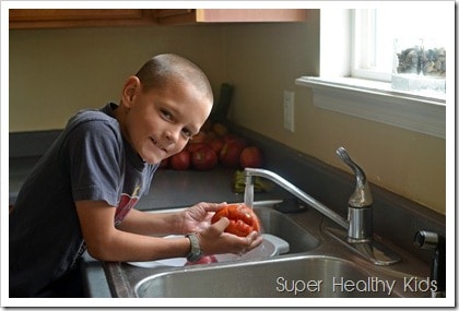 Washing veggies